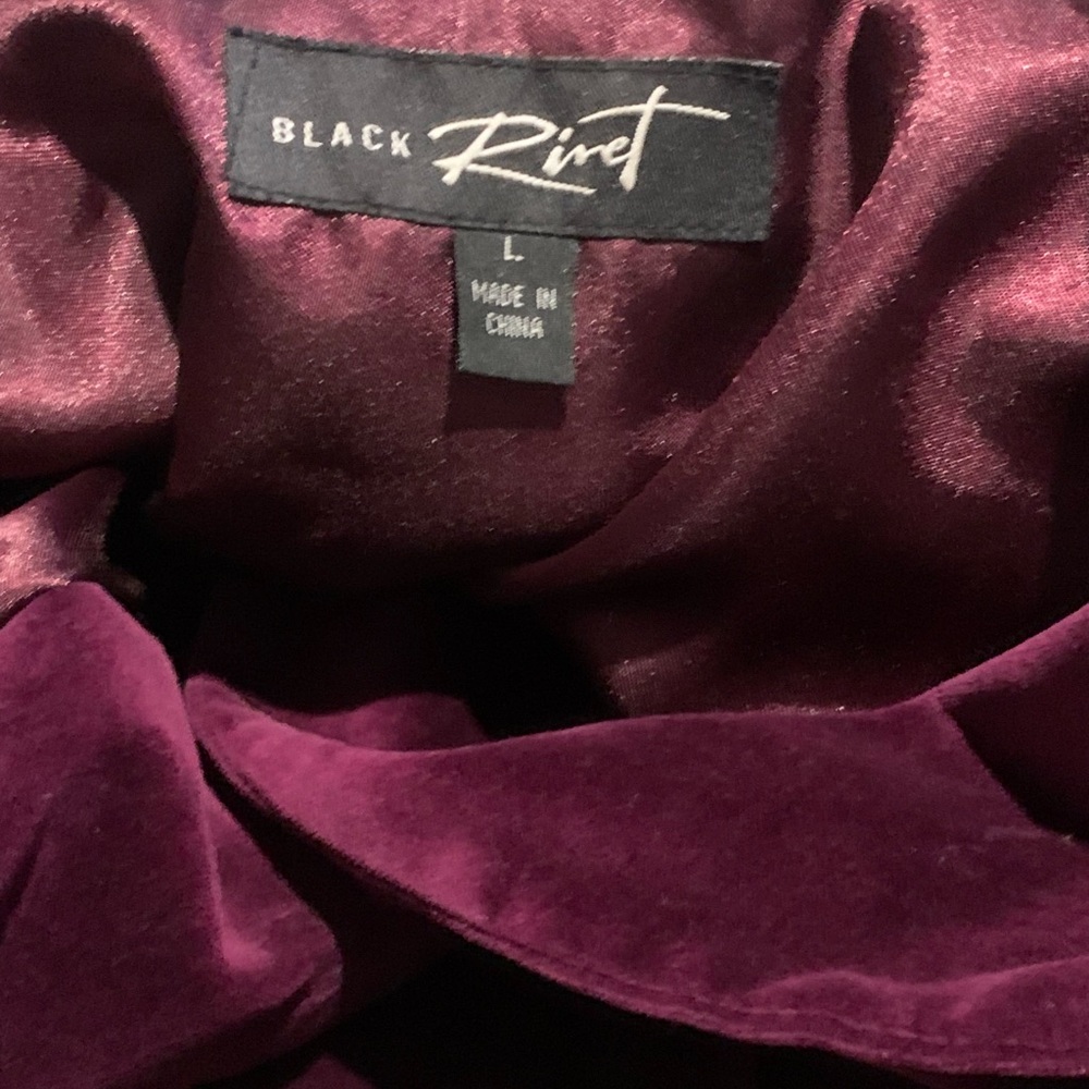 Black Rivet Velvet Blazer in Deep Purple - Picture 4 of 12